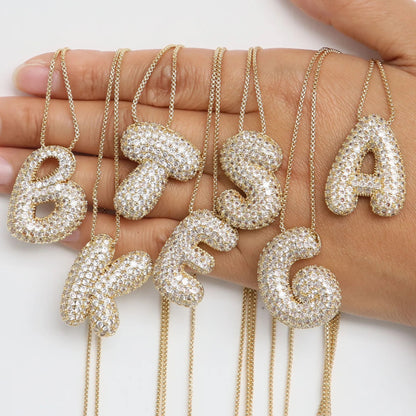 Chunky Bubble Letter Necklace