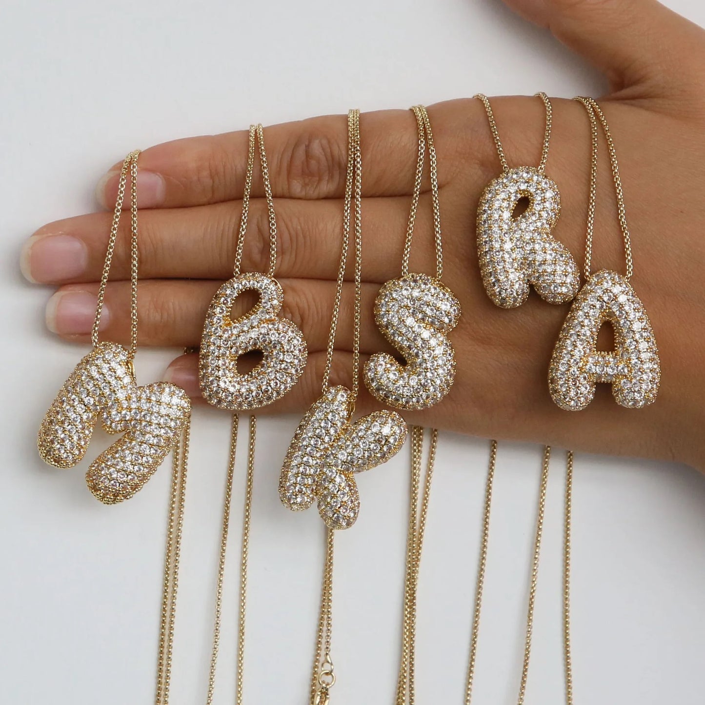 Chunky Bubble Letter Necklace